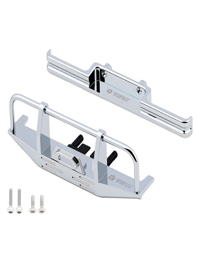 TCRC Aluminum Front and Rear Bumpers Set for 1/18 HPI Venture18 Upgrade Parts,Chrome - Image 1